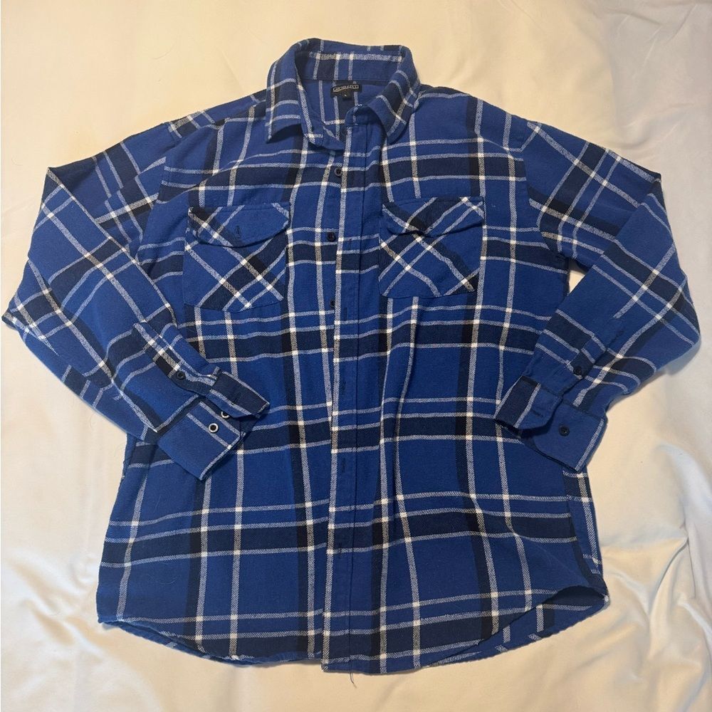 Classic Blue Checkered Men's Casual Shirt